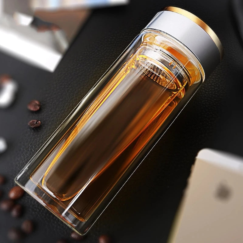 Double-Walled Glass Tea Infuser Cup