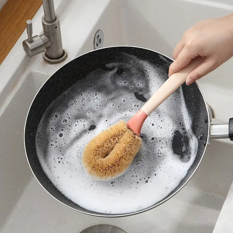 Long-Handled Coconut Fibre Dish Brush