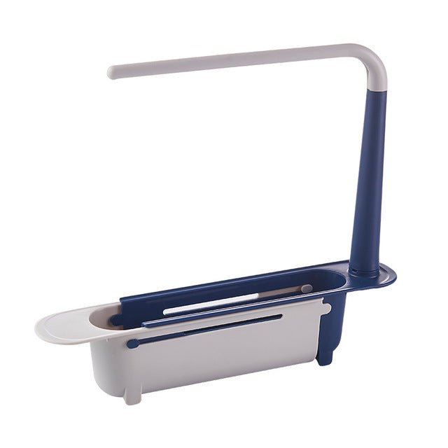 Retractable Sink Soap and Sponge Storage Rack