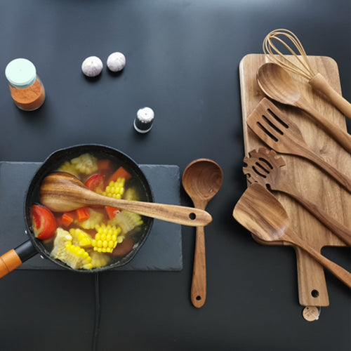 7-Piece Teak Kitchen Utensil Set