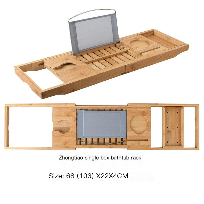 Bamboo Bathtub Storage Rack