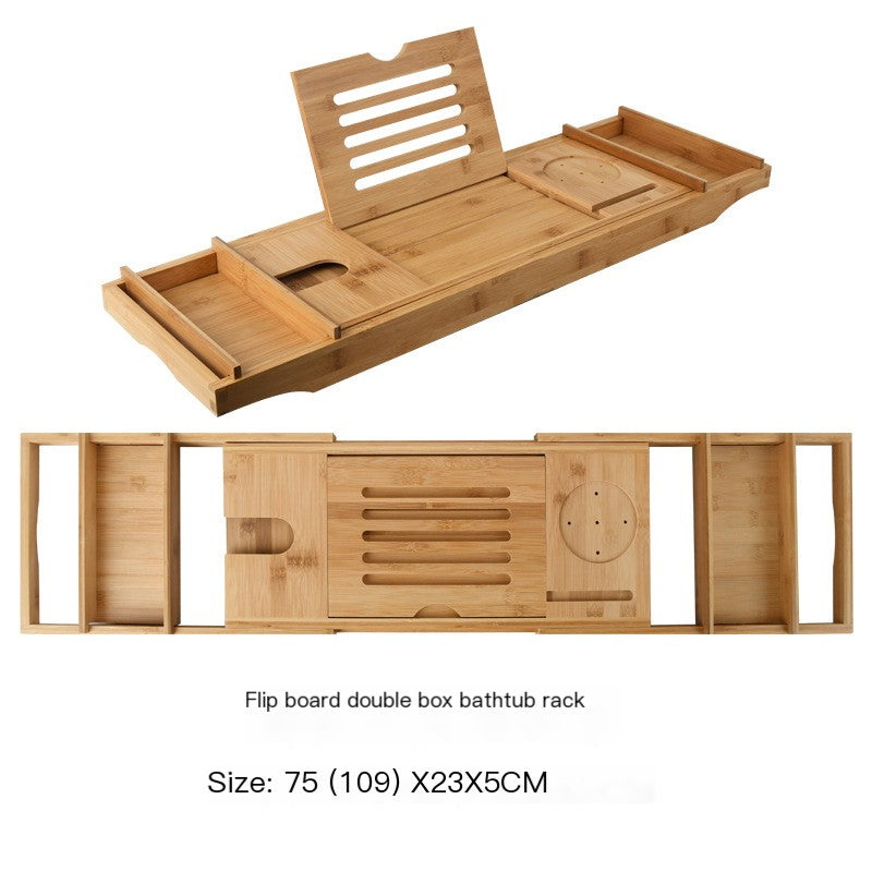 Bamboo Bathtub Storage Rack