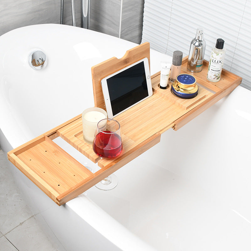Bamboo Bathtub Storage Rack