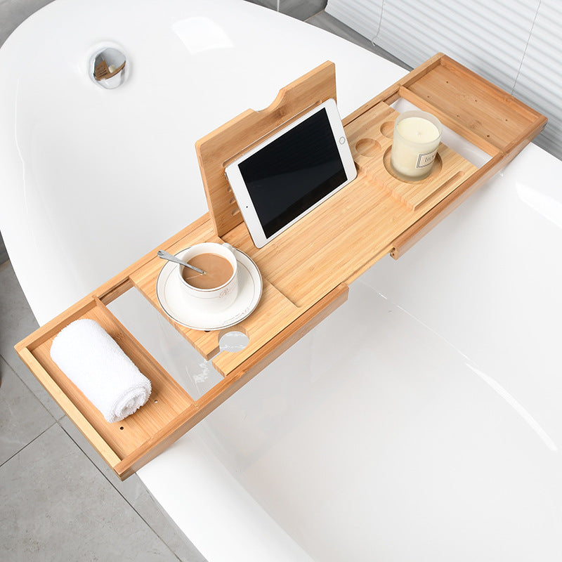 Bamboo Bathtub Storage Rack