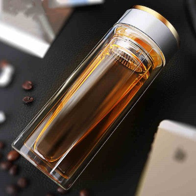 Double-Walled Glass Tea Infuser Cup