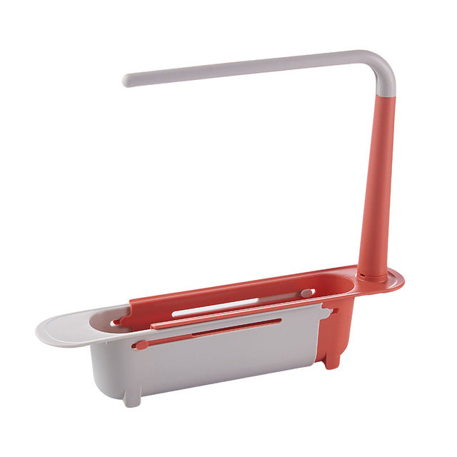 Retractable Sink Soap and Sponge Storage Rack