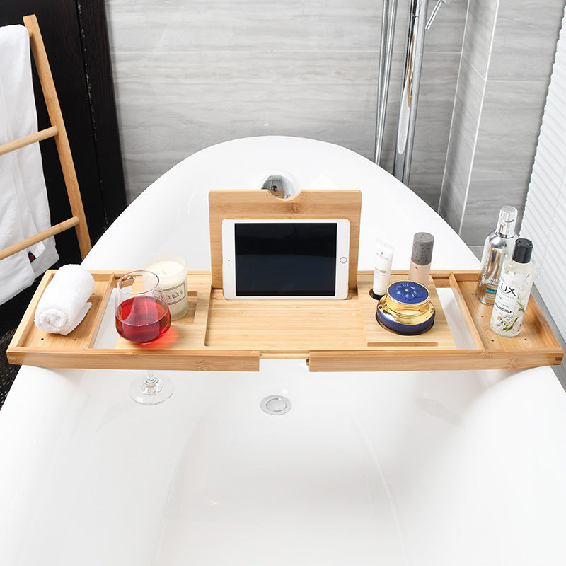 Bamboo Bathtub Storage Rack