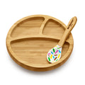 NutriChef Baby and Toddler plate - silicon suction 3 compartment Non-toxic All-natural Bamboo Baby Food plate (Sparkle)