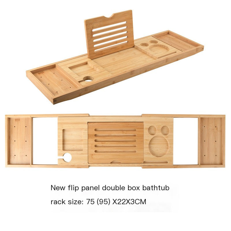 Bamboo Bathtub Storage Rack