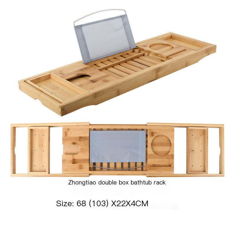 Bamboo Bathtub Storage Rack