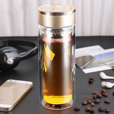 Double-Walled Glass Tea Infuser Cup