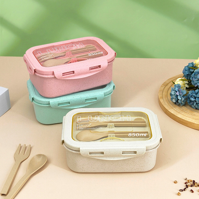 Wheat Straw Insulated Lunch Box for Students – Eco-Friendly, Convenient, Leakproof