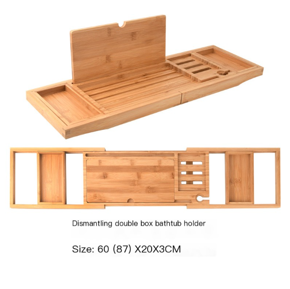 Bamboo Bathtub Storage Rack