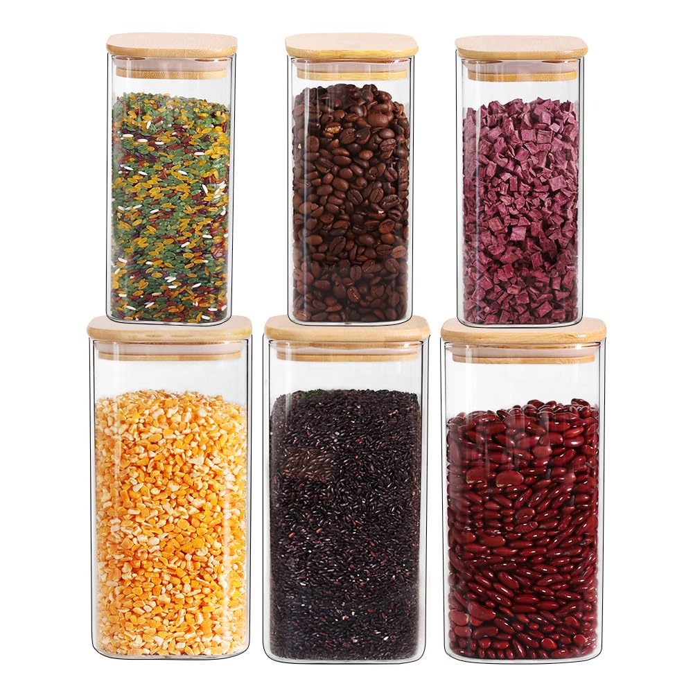 Glass Pantry Canister Set (Set of 6)