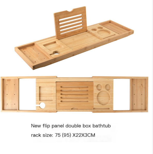 Bamboo Bathtub Storage Rack